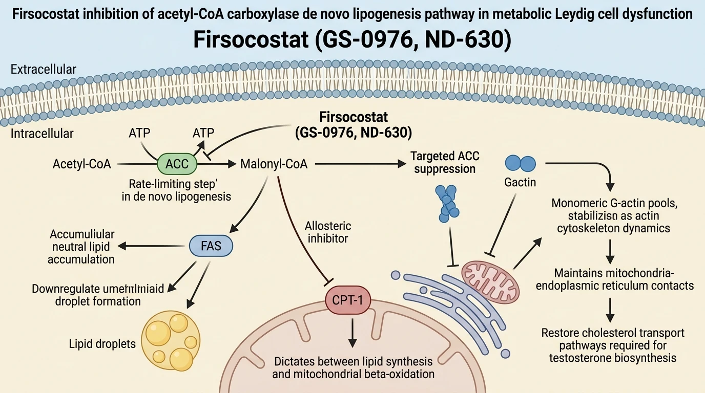 Firsocostat inhibition of acetyl-CoA carboxylase de novo lipogenesis pathway in metabolic Leydig cell dysfunction