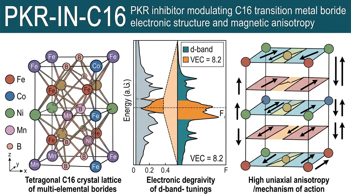 Schematic diagram of C16 phase transition metal boride electronic structure regulation pathway during multi-element sputtering