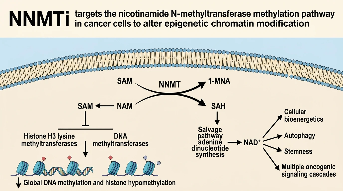 NNMTi targets the nicotinamide N-methyltransferase methylation pathway in cancer cells to alter epigenetic chromatin modification