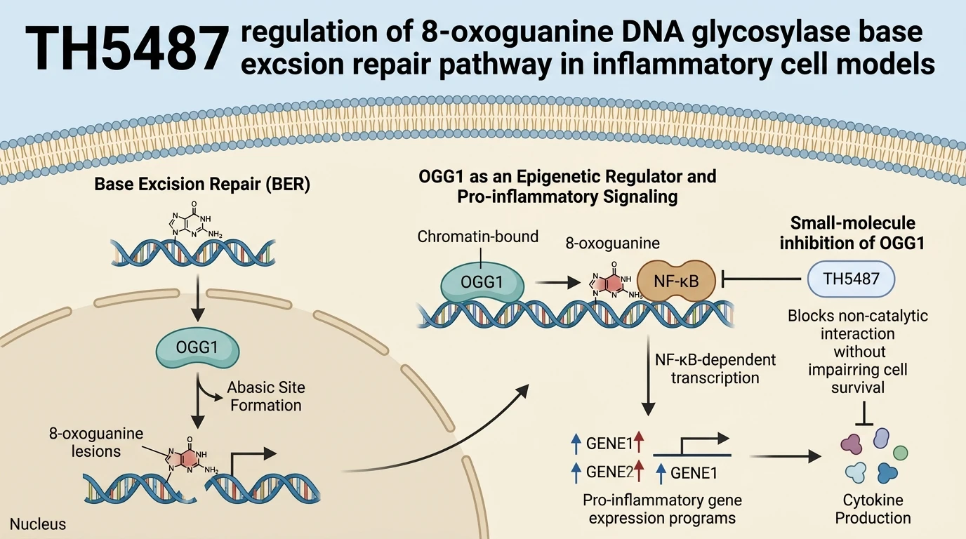 TH5487 regulation of 8-oxoguanine DNA glycosylase base excision repair pathway in inflammatory cell models